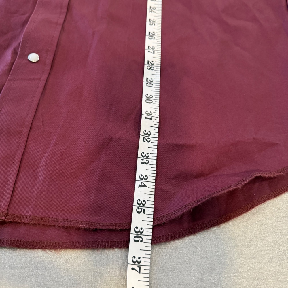 Wrangler Cowboy Cut Western Shirt Burgundy Cotton Snap Front Tall 2XT MS70719 - Picture 10 of 11